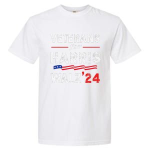 Veterans For Harris Waltz 2024 Election Vote Blue Democrat Gift Garment-Dyed Heavyweight T-Shirt