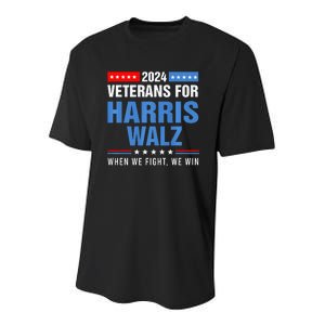 Veterans For Harris Walz 2024 Presidential Campaign Youth Performance Sprint T-Shirt