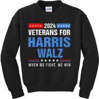 Veterans For Harris Walz 2024 Presidential Campaign Kids Sweatshirt