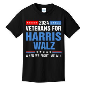 Veterans For Harris Walz 2024 Presidential Campaign Kids T-Shirt