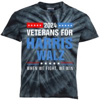 Veterans For Harris Walz 2024 Presidential Campaign Kids Tie-Dye T-Shirt