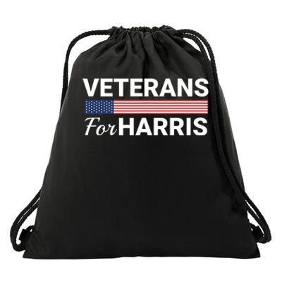 Veterans For Harris 2024 Military Vets Kamala Harris Drawstring Bag