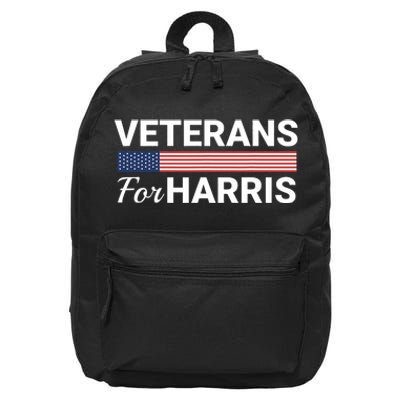 Veterans For Harris 2024 Military Vets Kamala Harris 16 in Basic Backpack