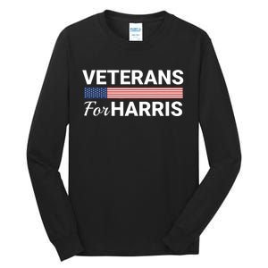 Veterans For Harris 2024 Military Vets Kamala Harris Tall Long Sleeve T-Shirt