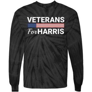 Veterans For Harris 2024 Military Vets Kamala Harris Tie-Dye Long Sleeve Shirt