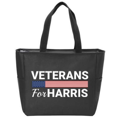 Veterans For Harris 2024 Military Vets Kamala Harris Zip Tote Bag