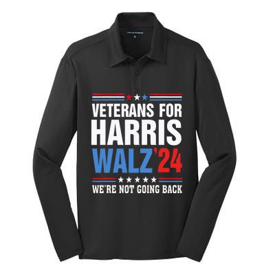 Veterans For Harris Walz 2024 Harris Waltz Silk Touch Performance Long Sleeve Polo