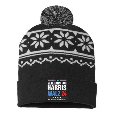 Veterans For Harris Walz 2024 Harris Waltz USA-Made Snowflake Beanie