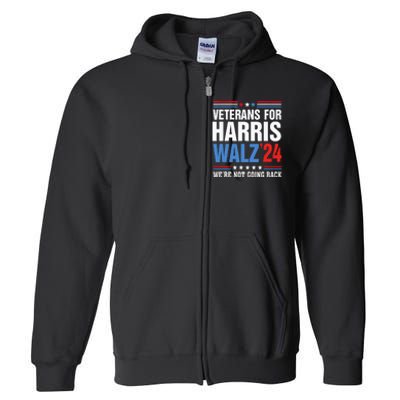 Veterans For Harris Walz 2024 Harris Waltz Full Zip Hoodie