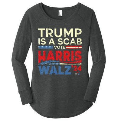 Vote For Harris 2024 Trump Is A Scab Vote Harris Women's Perfect Tri Tunic Long Sleeve Shirt