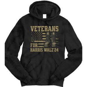 Veterans For Harris Walz Waltz 2024 Presidential Campaign Tie Dye Hoodie