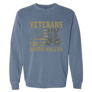 Veterans For Harris Walz Waltz 2024 Presidential Campaign Garment-Dyed Sweatshirt