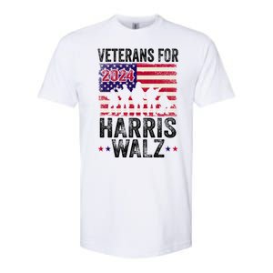 Veterans For Harris Waltz 2024 Comma La Kamala Usa Flag Softstyle CVC T-Shirt