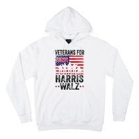 Veterans For Harris Waltz 2024 Comma La Kamala Usa Flag Hoodie