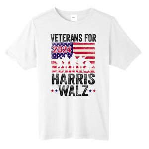 Veterans For Harris Waltz 2024 Comma La Kamala Usa Flag Tall Fusion ChromaSoft Performance T-Shirt