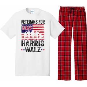 Veterans For Harris Waltz 2024 Comma La Kamala Usa Flag Pajama Set