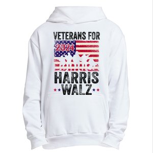 Veterans For Harris Waltz 2024 Comma La Kamala Usa Flag Urban Pullover Hoodie