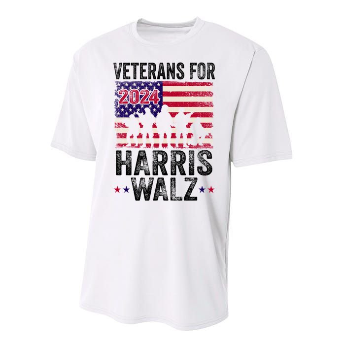 Veterans For Harris Waltz 2024 Comma La Kamala Usa Flag Performance Sprint T-Shirt