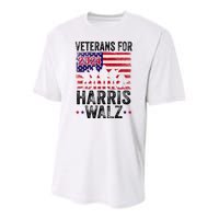 Veterans For Harris Waltz 2024 Comma La Kamala Usa Flag Youth Performance Sprint T-Shirt