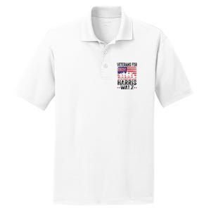 Veterans For Harris Waltz 2024 Comma La Kamala Usa Flag PosiCharge RacerMesh Polo