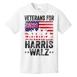 Veterans For Harris Waltz 2024 Comma La Kamala Usa Flag Kids T-Shirt