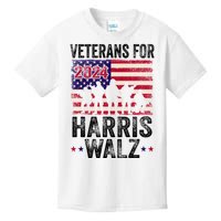 Veterans For Harris Waltz 2024 Comma La Kamala Usa Flag Kids T-Shirt