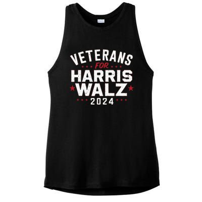 Veterans For Harris Waltz 2024 Election Vote Blue Democrat Ladies PosiCharge Tri-Blend Wicking Tank