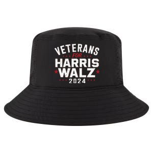 Veterans For Harris Waltz 2024 Election Vote Blue Democrat Cool Comfort Performance Bucket Hat