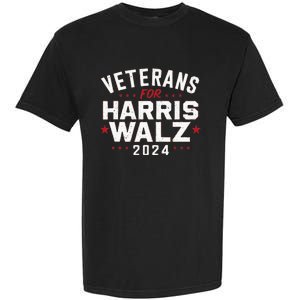 Veterans For Harris Waltz 2024 Election Vote Blue Democrat Garment-Dyed Heavyweight T-Shirt