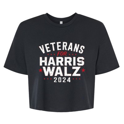 Veterans For Harris Waltz 2024 Election Vote Blue Democrat Bella+Canvas Jersey Crop Tee