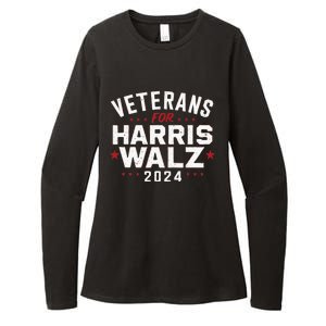 Veterans For Harris Waltz 2024 Election Vote Blue Democrat Womens CVC Long Sleeve Shirt