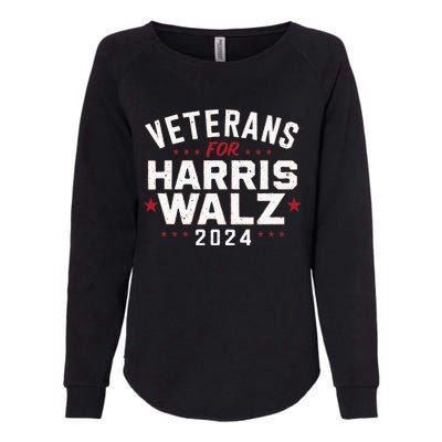 Veterans For Harris Waltz 2024 Election Vote Blue Democrat Womens California Wash Sweatshirt