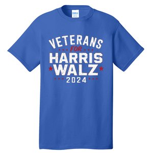 Veterans For Harris Waltz 2024 Election Vote Blue Democrat Tall T-Shirt