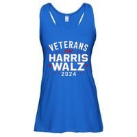 Veterans For Harris Waltz 2024 Election Vote Blue Democrat Ladies Essential Flowy Tank