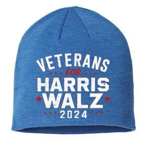 Veterans For Harris Waltz 2024 Election Vote Blue Democrat Sustainable Beanie