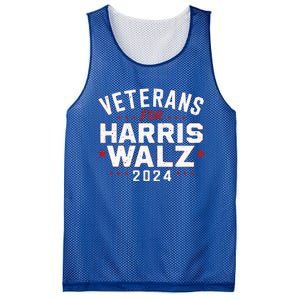 Veterans For Harris Waltz 2024 Election Vote Blue Democrat Mesh Reversible Basketball Jersey Tank