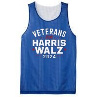 Veterans For Harris Waltz 2024 Election Vote Blue Democrat Mesh Reversible Basketball Jersey Tank