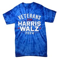 Veterans For Harris Waltz 2024 Election Vote Blue Democrat Tie-Dye T-Shirt