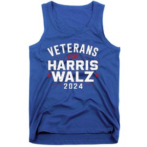 Veterans For Harris Waltz 2024 Election Vote Blue Democrat Tank Top