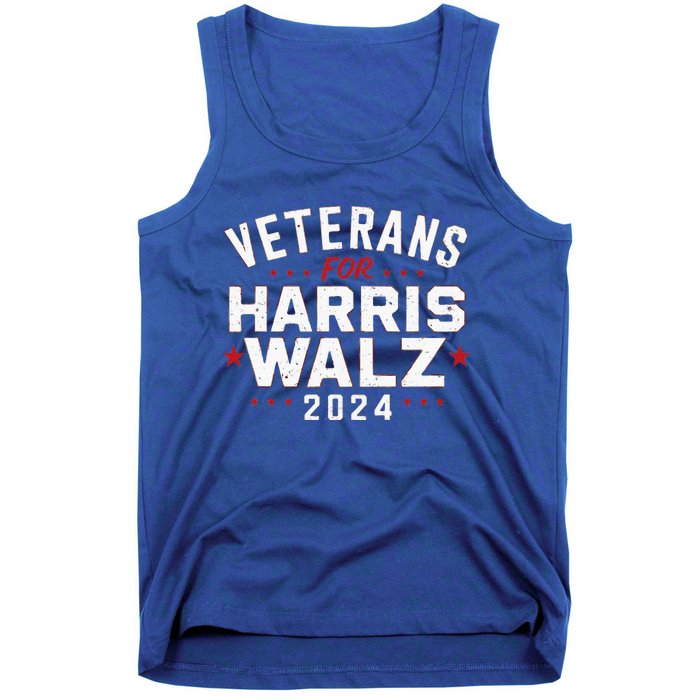 Veterans For Harris Waltz 2024 Election Vote Blue Democrat Tank Top