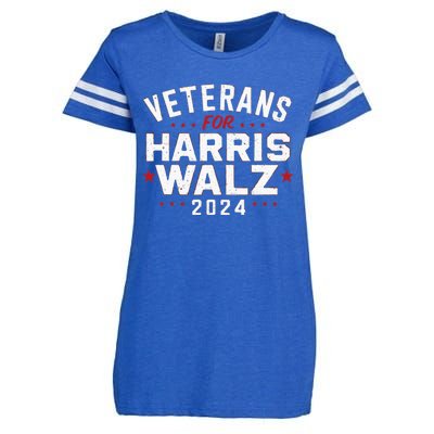 Veterans For Harris Waltz 2024 Election Vote Blue Democrat Enza Ladies Jersey Football T-Shirt