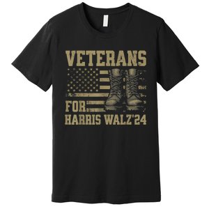 Veterans For Harris Walz Waltz 2024 Presidential Campaign Premium T-Shirt