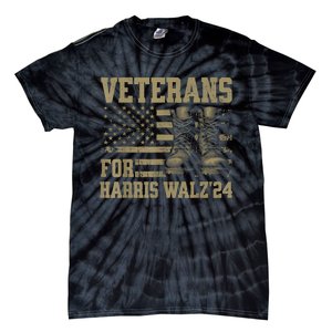 Veterans For Harris Walz Waltz 2024 Presidential Campaign Tie-Dye T-Shirt