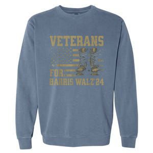 Veterans For Harris Walz Waltz 2024 Presidential Campaign Garment-Dyed Sweatshirt