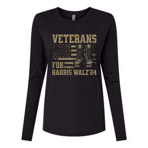 Veterans For Harris Walz Waltz 2024 Presidential Campaign Womens Cotton Relaxed Long Sleeve T-Shirt