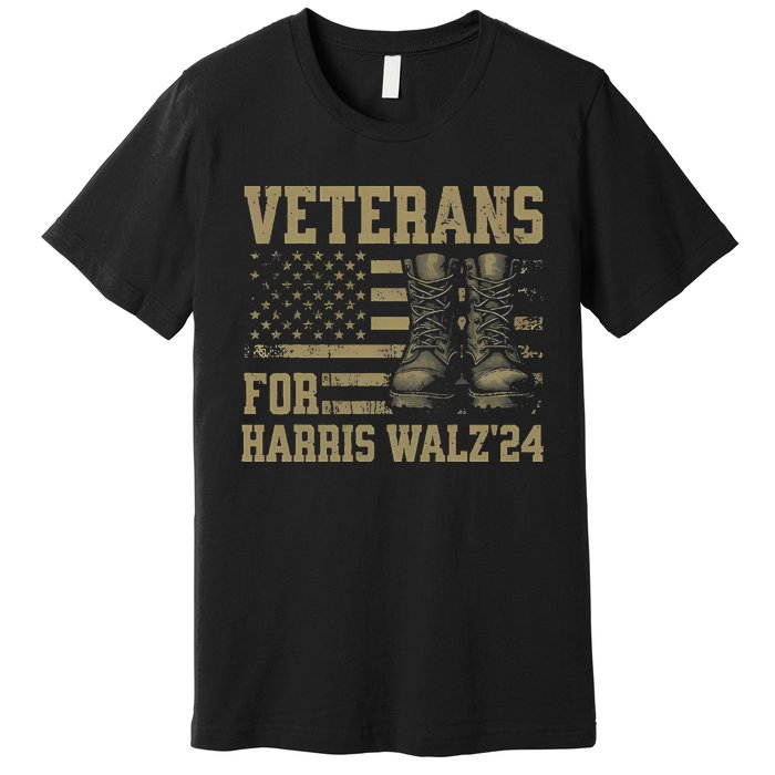 Veterans For Harris Walz Waltz 2024 Presidential Campaign Premium T-Shirt