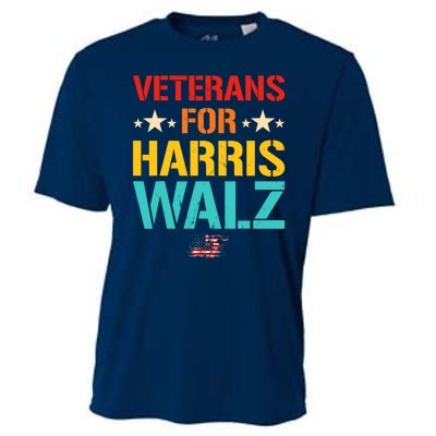 Veteran For Harris Walz Waltz Usa Flag Cooling Performance Crew T-Shirt