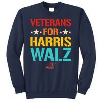 Veteran For Harris Walz Waltz Usa Flag Sweatshirt