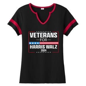 Veterans For Harris Walz 2024 Presidential Campaign Ladies Halftime Notch Neck Tee