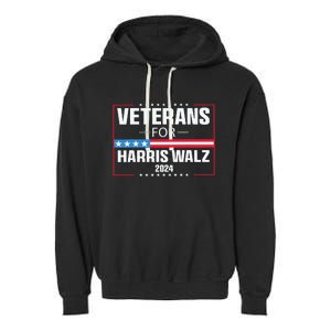 Veterans For Harris Walz 2024 Presidential Campaign Garment-Dyed Fleece Hoodie